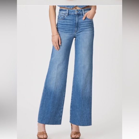 PAIGE Denim - Paige Anessa Wide Leg Jean Flamenco Distressed Size 29
